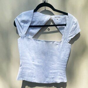 NWT Reformation Cora Linen Top - White